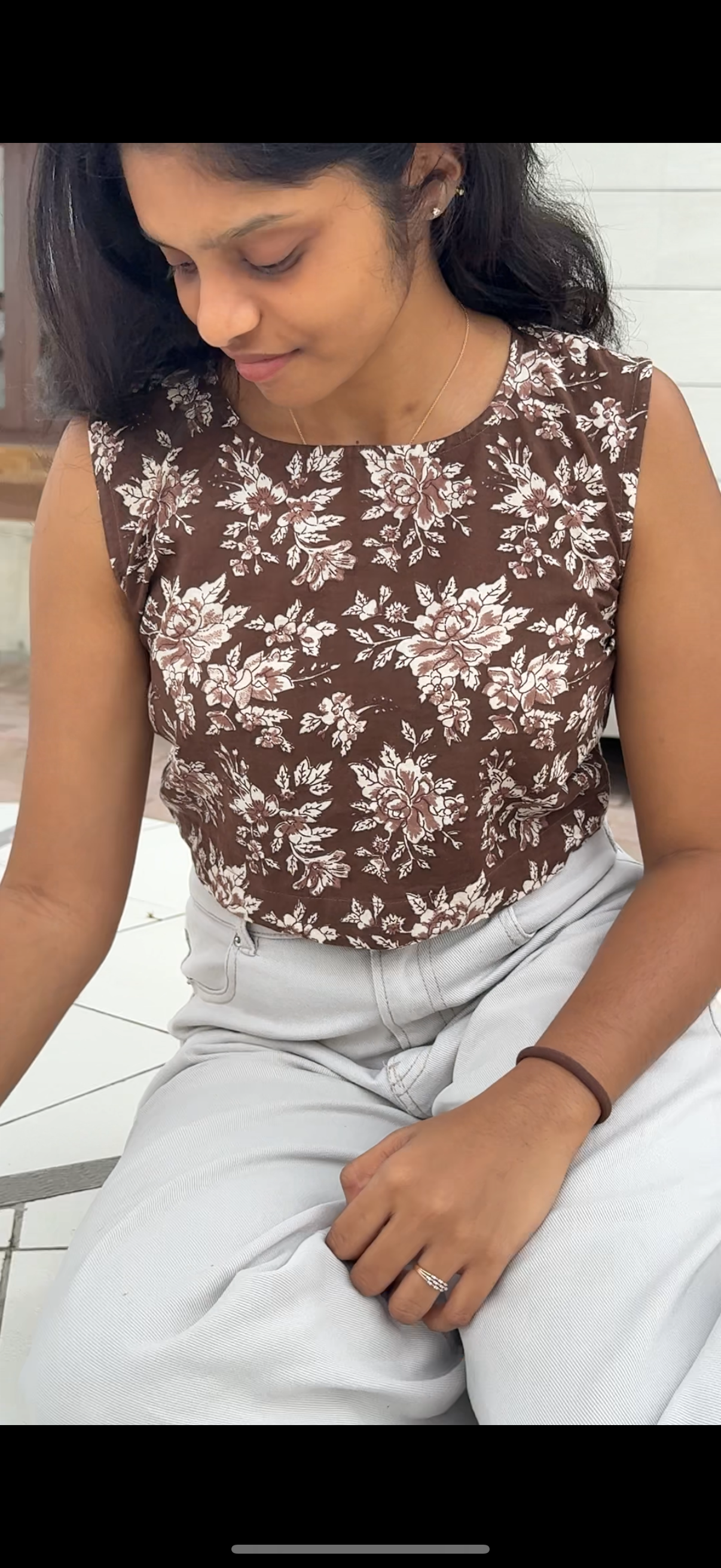 Mocha Bloom Crop Top