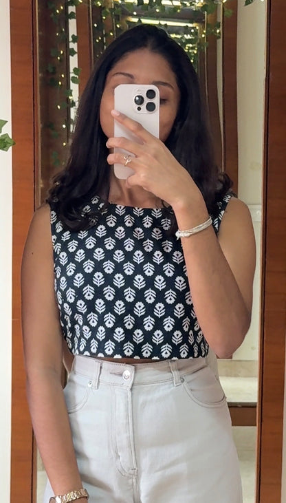 Black & White Crop Top