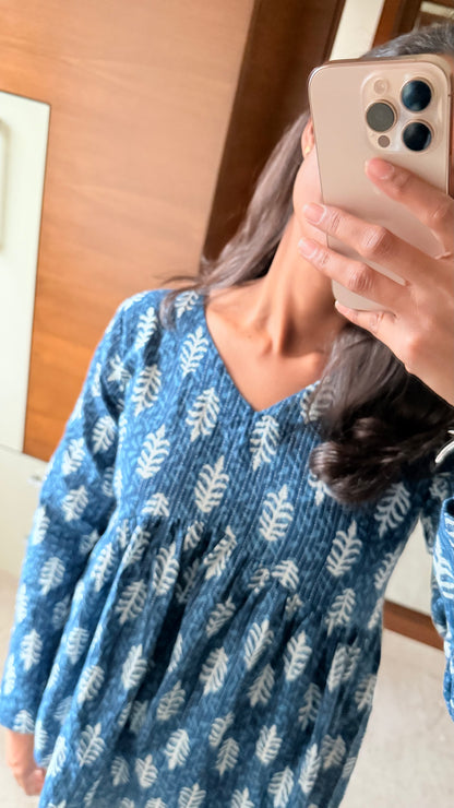 Indigo Fern Peplum Top