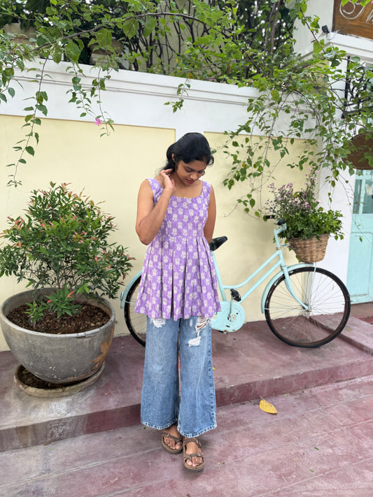 Lavender Peplum Top