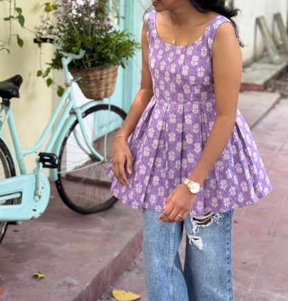 Lavender Peplum Top