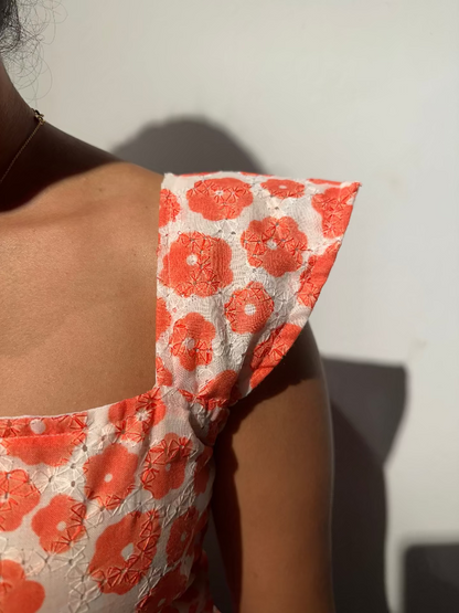 Orange Bloom Peplum Top